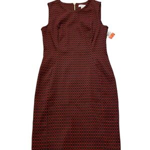 Calvin Klein Red and Black Geometric Midi Dress